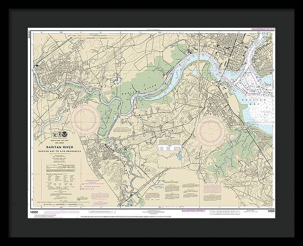 Nautical Chart-12332 Raritan River Raritan Bay-new Brunswick - Framed Print