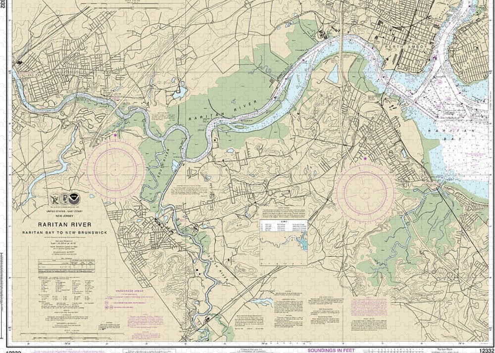 Nautical Chart-12332 Raritan River Raritan Bay-new Brunswick - Puzzle