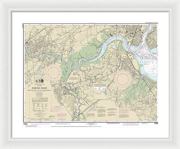 Nautical Chart-12332 Raritan River Raritan Bay-new Brunswick - Framed Print