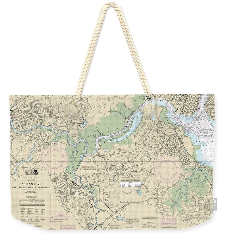 Nautical Chart-12332 Raritan River Raritan Bay-new Brunswick - Weekender Tote Bag