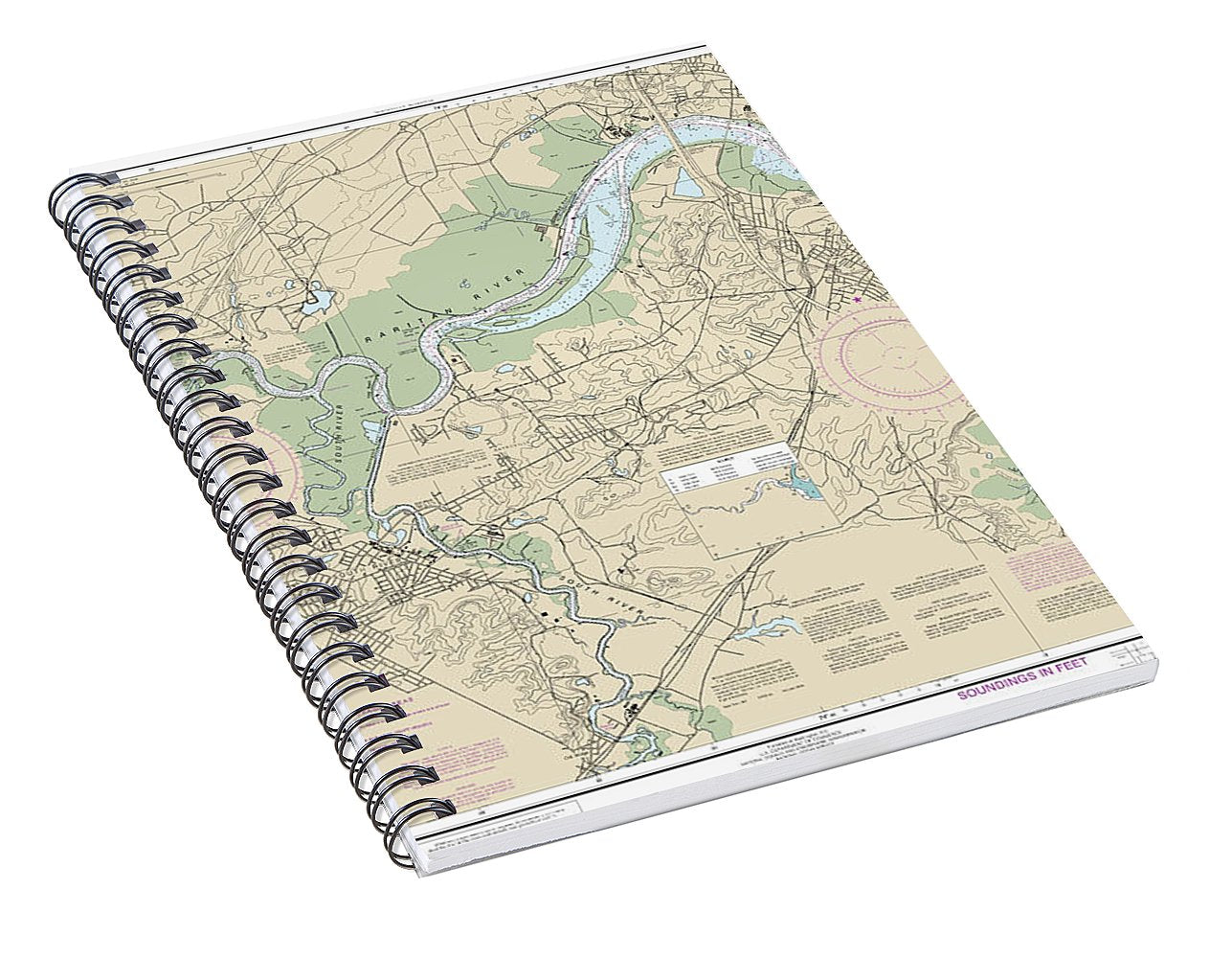 Nautical Chart-12332 Raritan River Raritan Bay-new Brunswick - Spiral Notebook