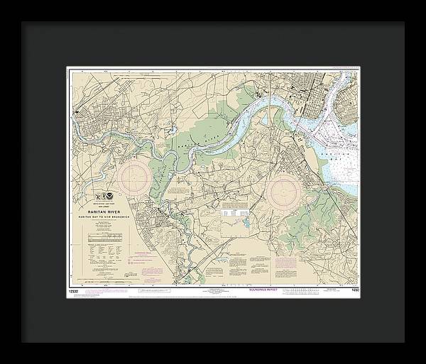 Nautical Chart-12332 Raritan River Raritan Bay-new Brunswick - Framed Print