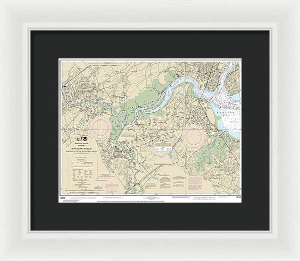 Nautical Chart-12332 Raritan River Raritan Bay-new Brunswick - Framed Print