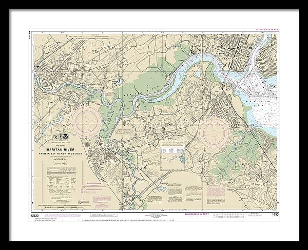 Nautical Chart-12332 Raritan River Raritan Bay-new Brunswick - Framed Print