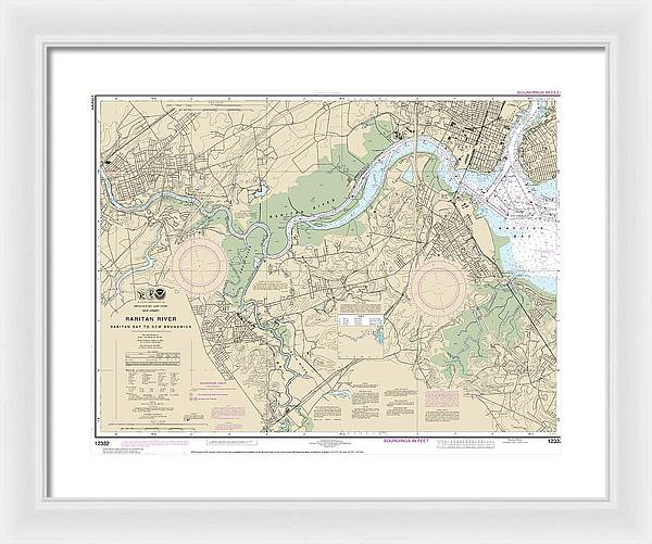 Nautical Chart-12332 Raritan River Raritan Bay-new Brunswick - Framed Print