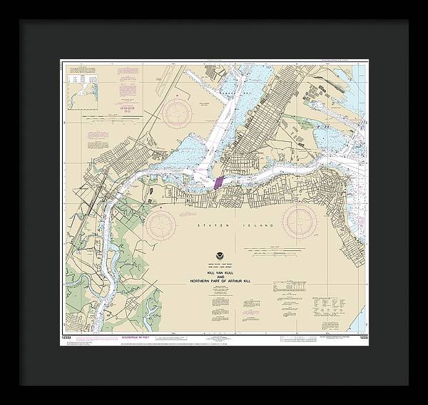 Nautical Chart-12333 Kill Van Kull-northern Part-arthur Kill - Framed Print