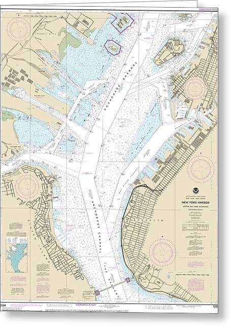 Nautical Chart-12334 New York Harbor Upper Bay-narrows-anchorage Chart - Greeting Card
