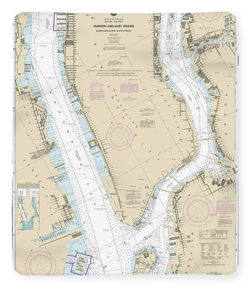 Nautical Chart-12335 Hudson-east Rivers Governors Island-67th Street - Blanket