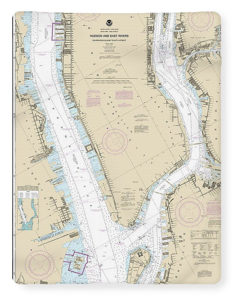 Nautical Chart-12335 Hudson-east Rivers Governors Island-67th Street - Blanket