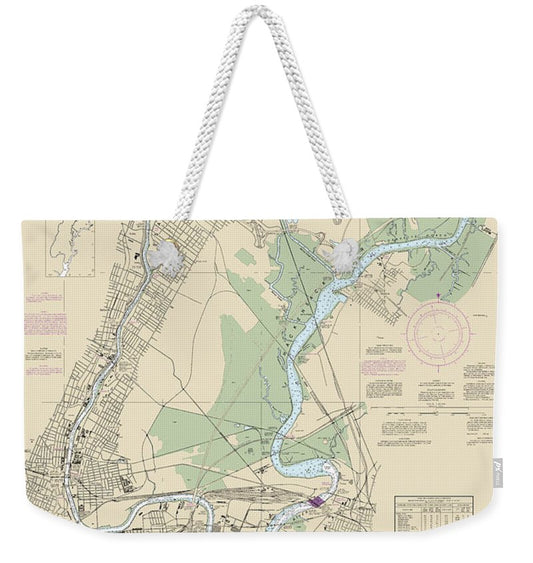 Nautical Chart-12337 Passaic-hackensack Rivers - Weekender Tote Bag