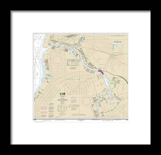A beuatiful Framed Print of the Nautical Chart-12338 East River Newtown Creek by SeaKoast