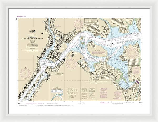 Nautical Chart-12339 East River Tallman Island-queensboro Bridge - Framed Print
