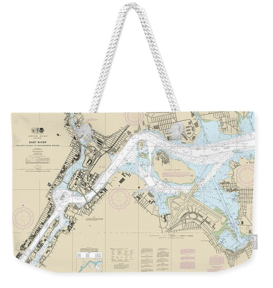 Nautical Chart-12339 East River Tallman Island-queensboro Bridge - Weekender Tote Bag