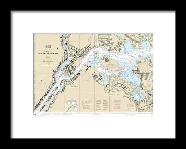 A beuatiful Framed Print of the Nautical Chart-12339 East River Tallman Island-Queensboro Bridge by SeaKoast