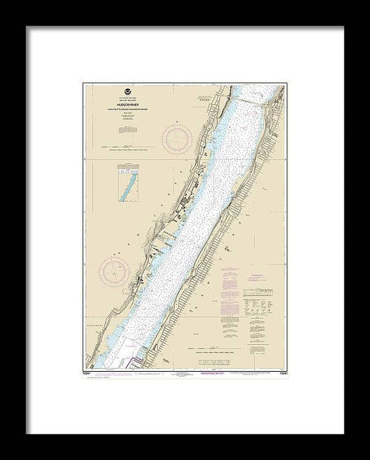 Nautical Chart-12341 Hudson River Days Point-george Washington Bridge - Framed Print