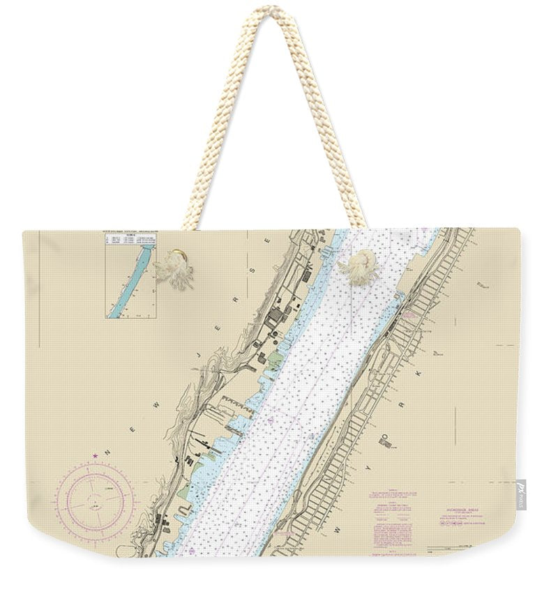 Nautical Chart-12341 Hudson River Days Point-george Washington Bridge - Weekender Tote Bag