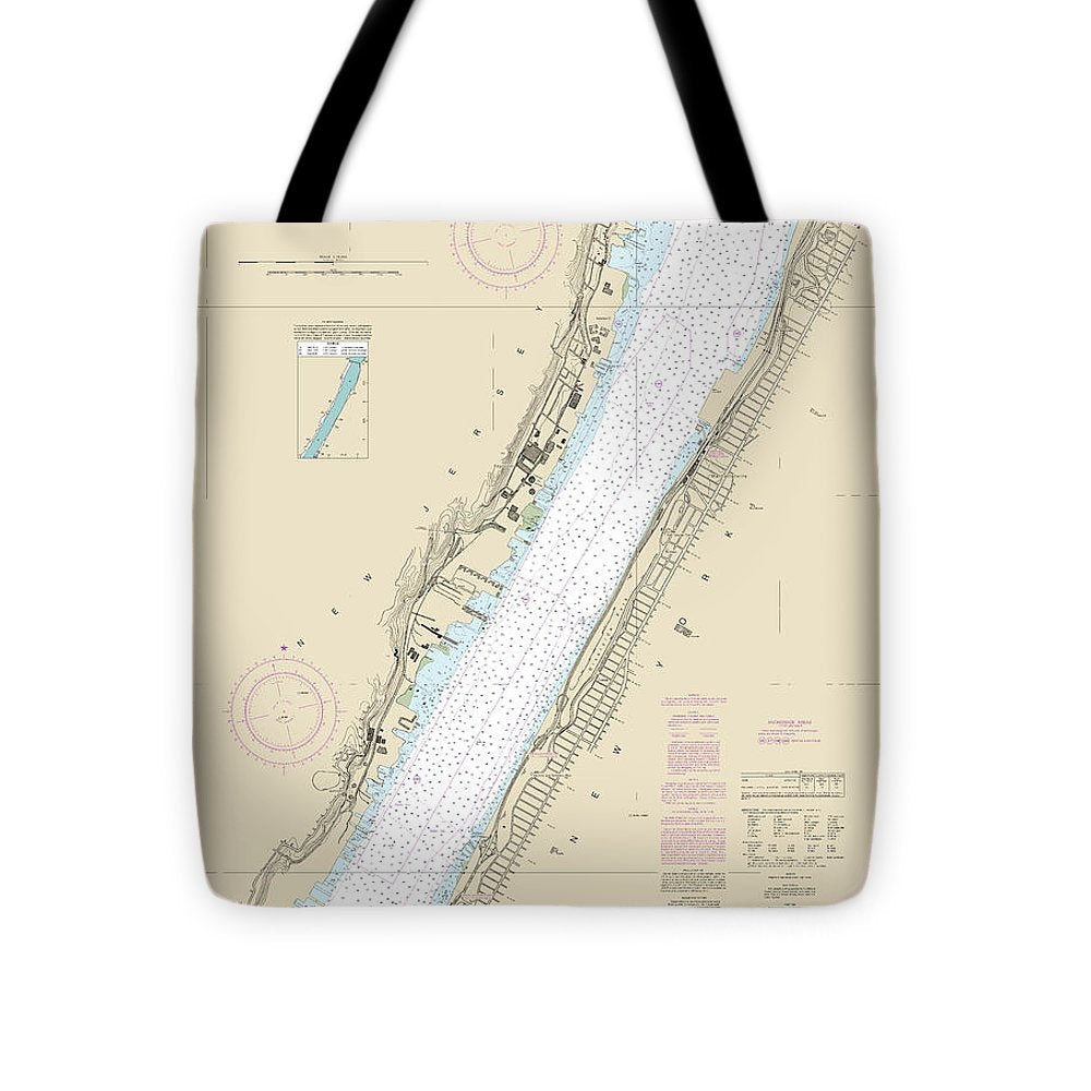 Nautical Chart-12341 Hudson River Days Point-george Washington Bridge - Tote Bag