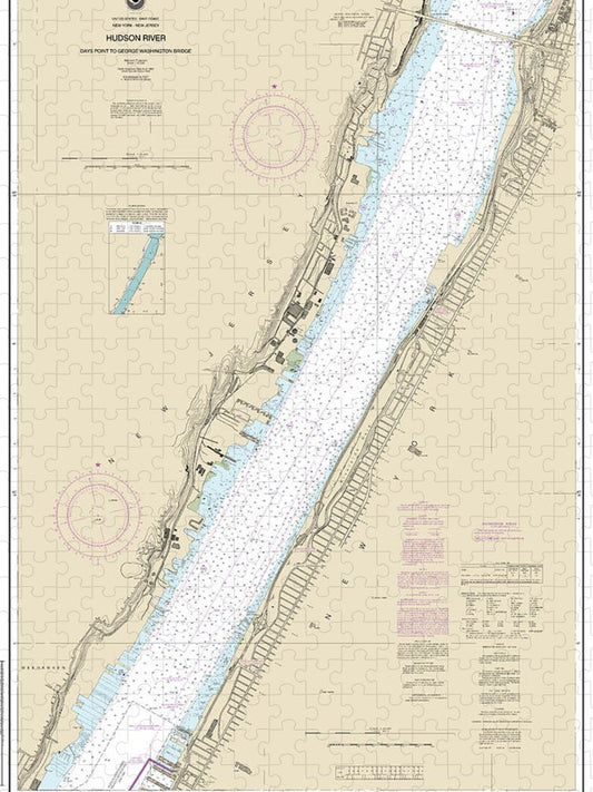Nautical Chart 12341 Hudson River Days Point George Washington Bridge Puzzle