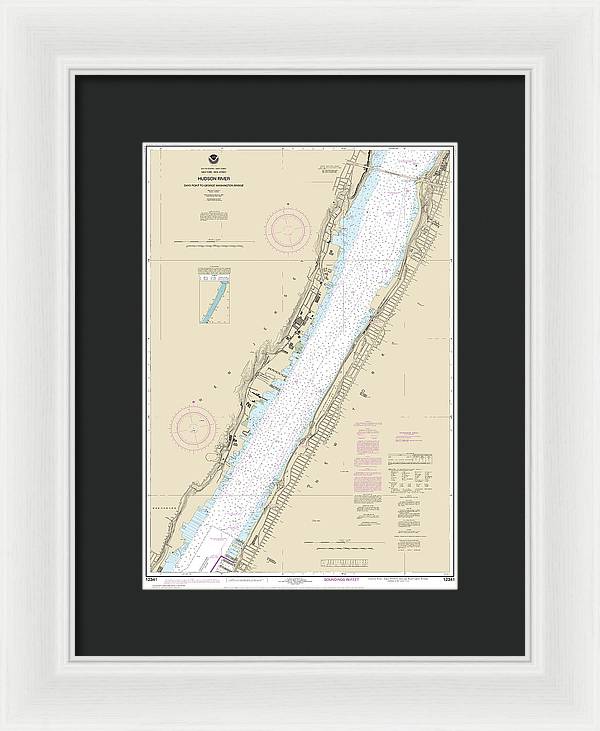 Nautical Chart-12341 Hudson River Days Point-george Washington Bridge - Framed Print