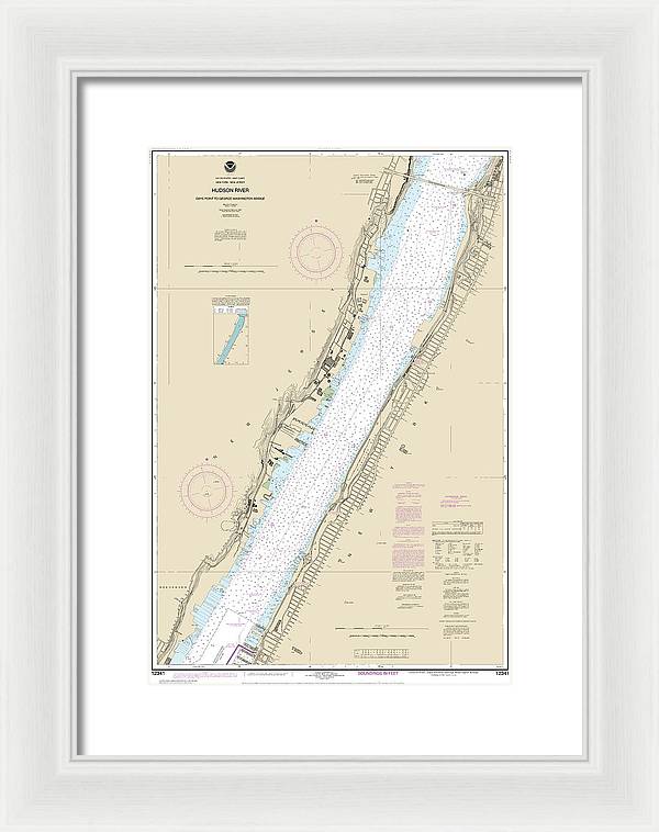 Nautical Chart-12341 Hudson River Days Point-george Washington Bridge - Framed Print