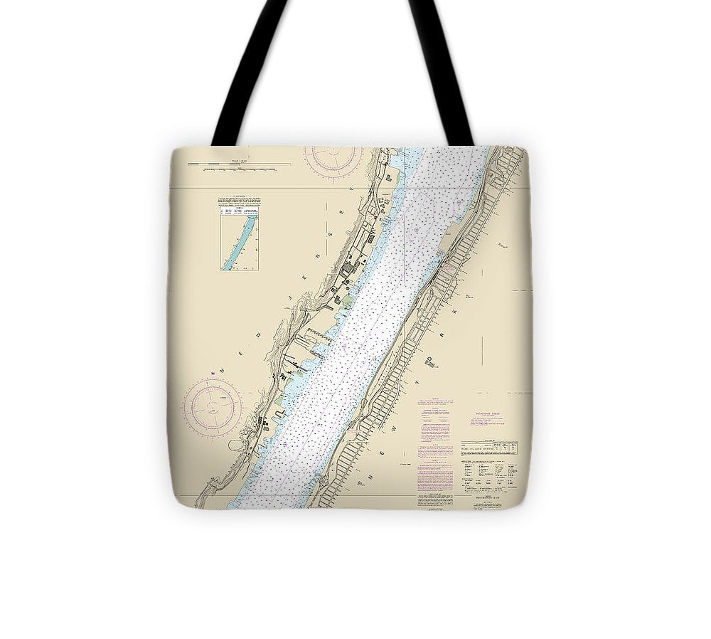 Nautical Chart 12341 Hudson River Days Point George Washington Bridge Tote Bag