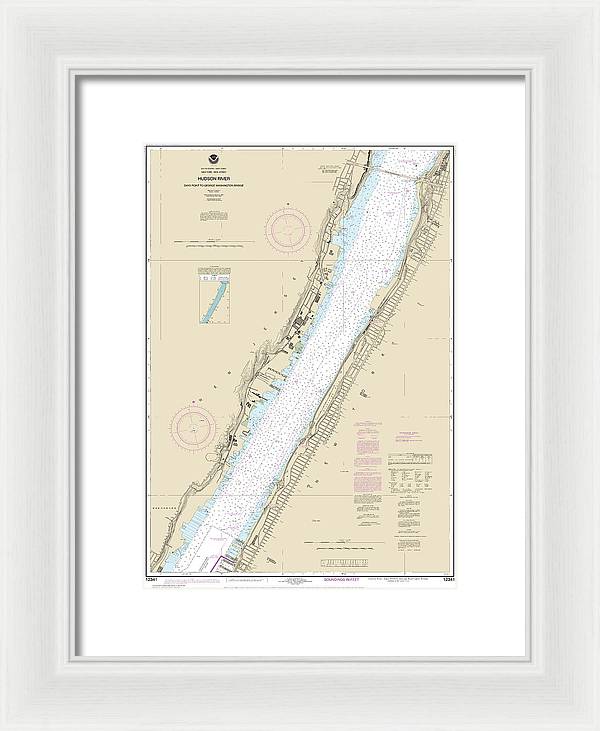 Nautical Chart-12341 Hudson River Days Point-george Washington Bridge - Framed Print