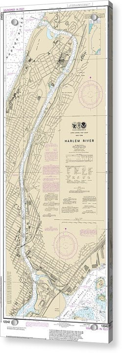 Nautical Chart-12342 Harlem River - Acrylic Print