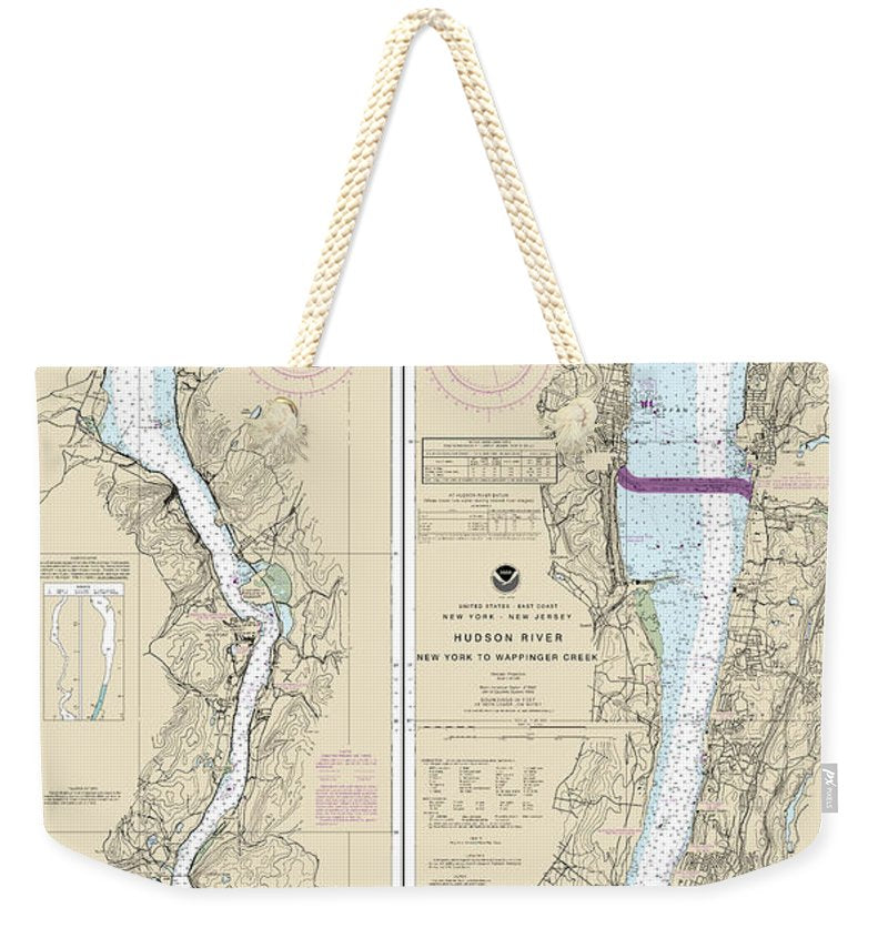 Nautical Chart-12343 Hudson River New York-wappinger Creek - Weekender Tote Bag