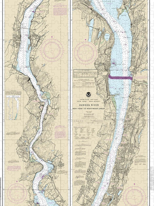 Nautical Chart 12343 Hudson River New York Wappinger Creek Puzzle