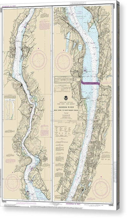 Nautical Chart-12343 Hudson River New York-Wappinger Creek  Acrylic Print