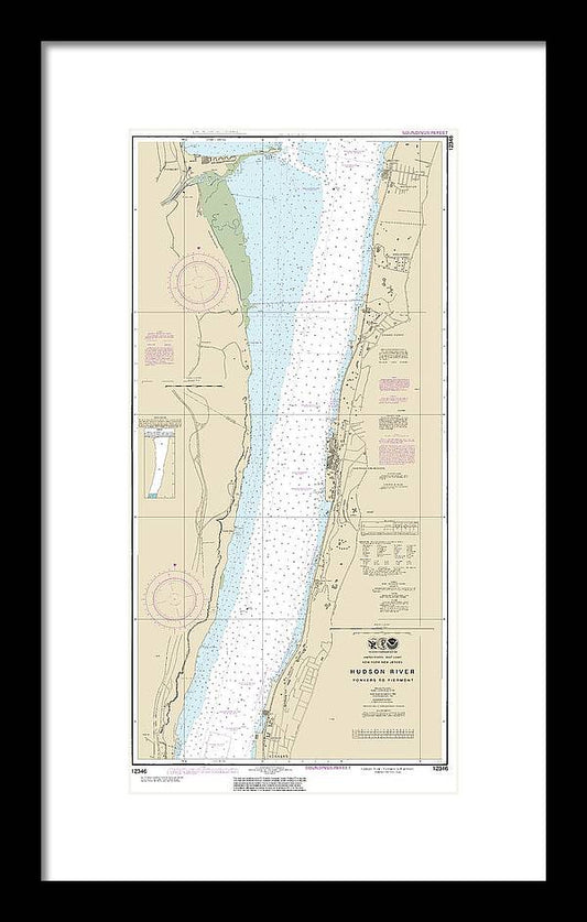 A beuatiful Framed Print of the Nautical Chart-12346 Hudson River Yonkers-Piermont by SeaKoast