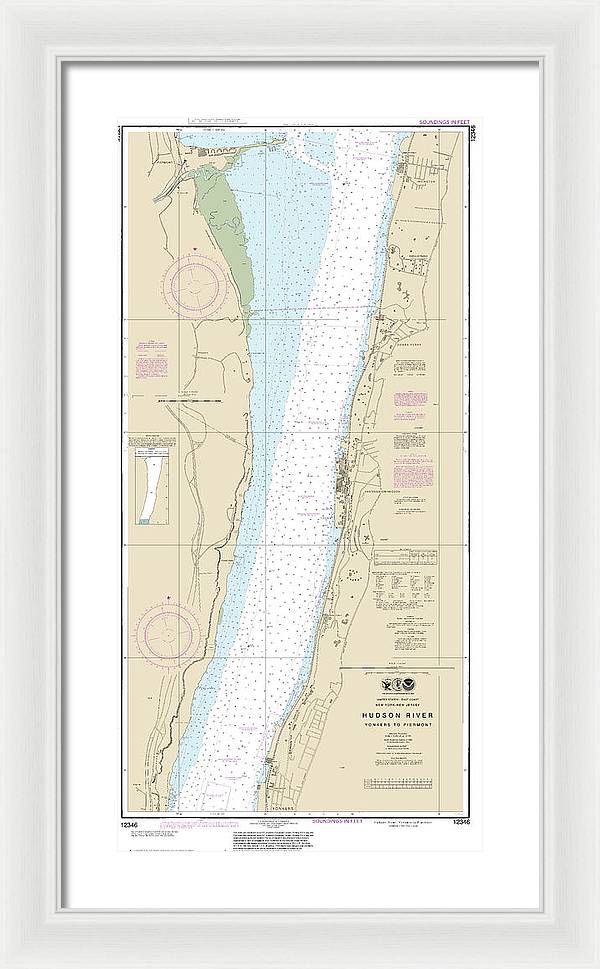 Nautical Chart-12346 Hudson River Yonkers-piermont - Framed Print