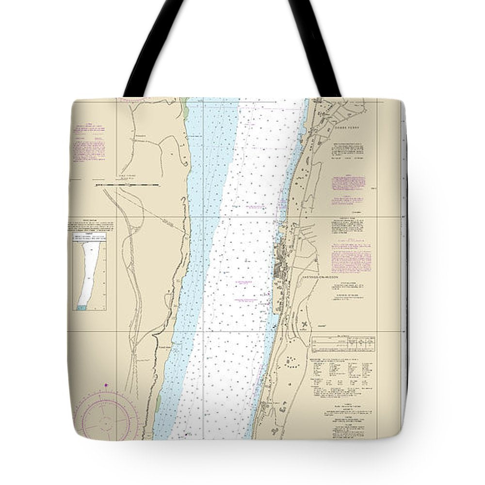 Nautical Chart-12346 Hudson River Yonkers-piermont - Tote Bag
