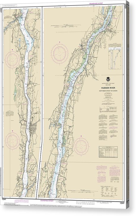 Nautical Chart-12347 Hudson River Wappinger Creek-Hudson  Acrylic Print