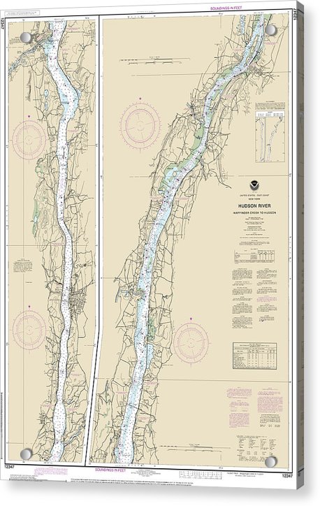 Nautical Chart-12347 Hudson River Wappinger Creek-hudson - Acrylic Print