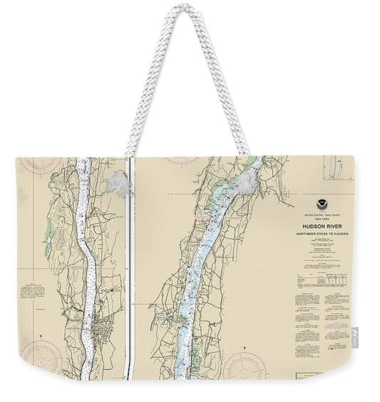 Nautical Chart-12347 Hudson River Wappinger Creek-hudson - Weekender Tote Bag