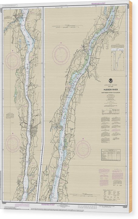 Nautical Chart-12347 Hudson River Wappinger Creek-Hudson Wood Print