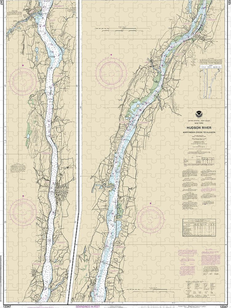 Nautical Chart 12347 Hudson River Wappinger Creek Hudson Puzzle