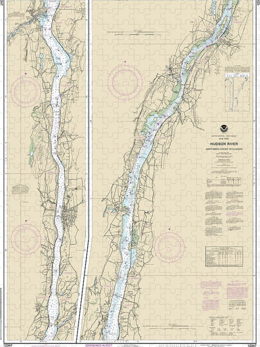 Nautical Chart 12347 Hudson River Wappinger Creek Hudson Puzzle