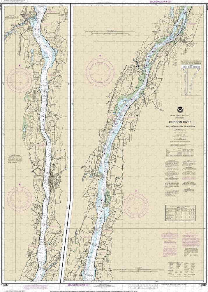 Nautical Chart-12347 Hudson River Wappinger Creek-hudson - Puzzle