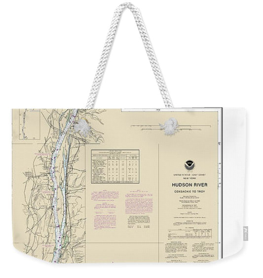 Nautical Chart-12348 Hudson River Coxsackie-troy - Weekender Tote Bag