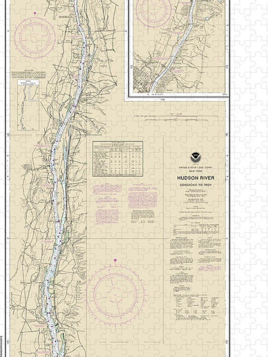 Nautical Chart 12348 Hudson River Coxsackie Troy Puzzle