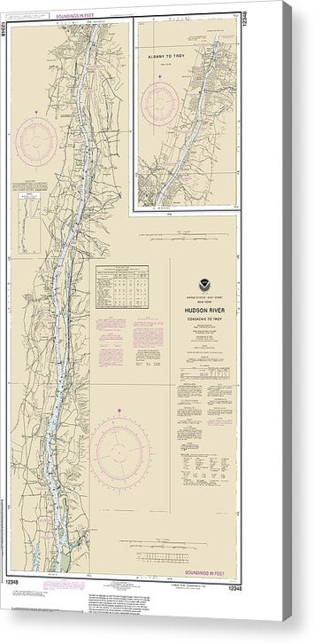 Nautical Chart-12348 Hudson River Coxsackie-Troy  Acrylic Print