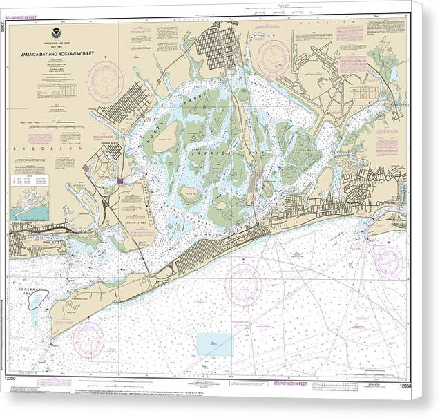 Nautical Chart-12350 Jamaica Bay-rockaway Inlet - Canvas Print