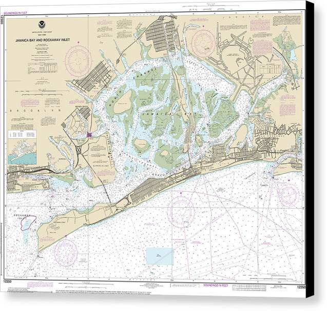 Nautical Chart-12350 Jamaica Bay-rockaway Inlet - Canvas Print