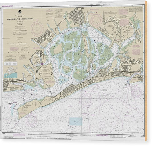 Nautical Chart-12350 Jamaica Bay-Rockaway Inlet Wood Print
