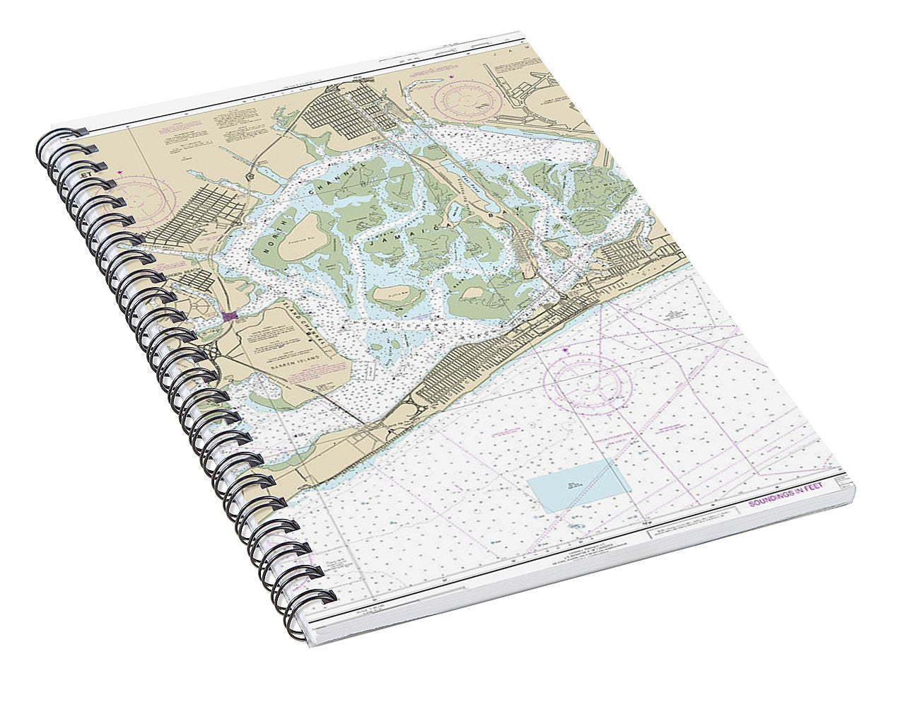 Nautical Chart-12350 Jamaica Bay-rockaway Inlet - Spiral Notebook