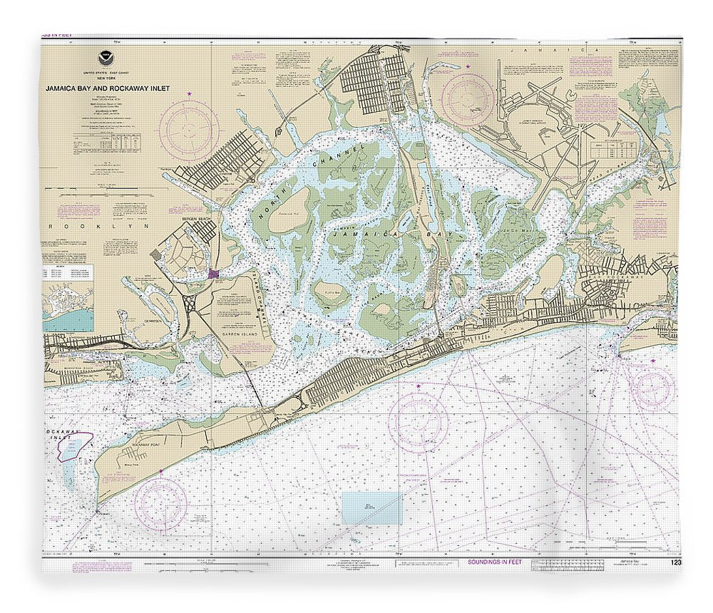 Nautical Chart 12350 Jamaica Bay Rockaway Inlet Blanket