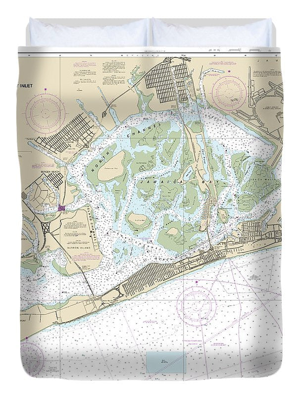 Nautical Chart-12350 Jamaica Bay-rockaway Inlet - Duvet Cover