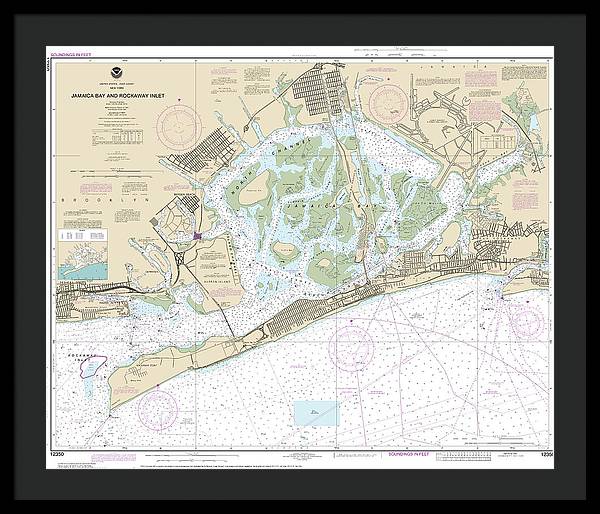 Nautical Chart-12350 Jamaica Bay-rockaway Inlet - Framed Print